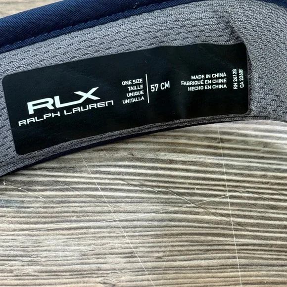 RLX Ralph Lauren Mens Navy Blue Golf Visor Anti-Glare Pony Logo One Size NEW
